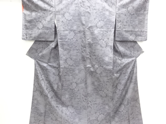 JAPANESE KIMONO / FLORAL PATTERN WOVEN NISHIJIN DENSHO TSUMUGI KIMONO